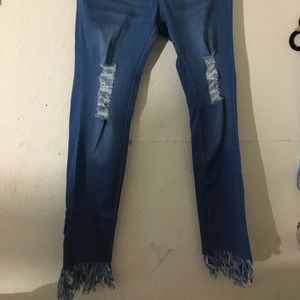 Stretchy cut up jeans